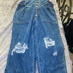 Forever 21 Blue Denim Overalls